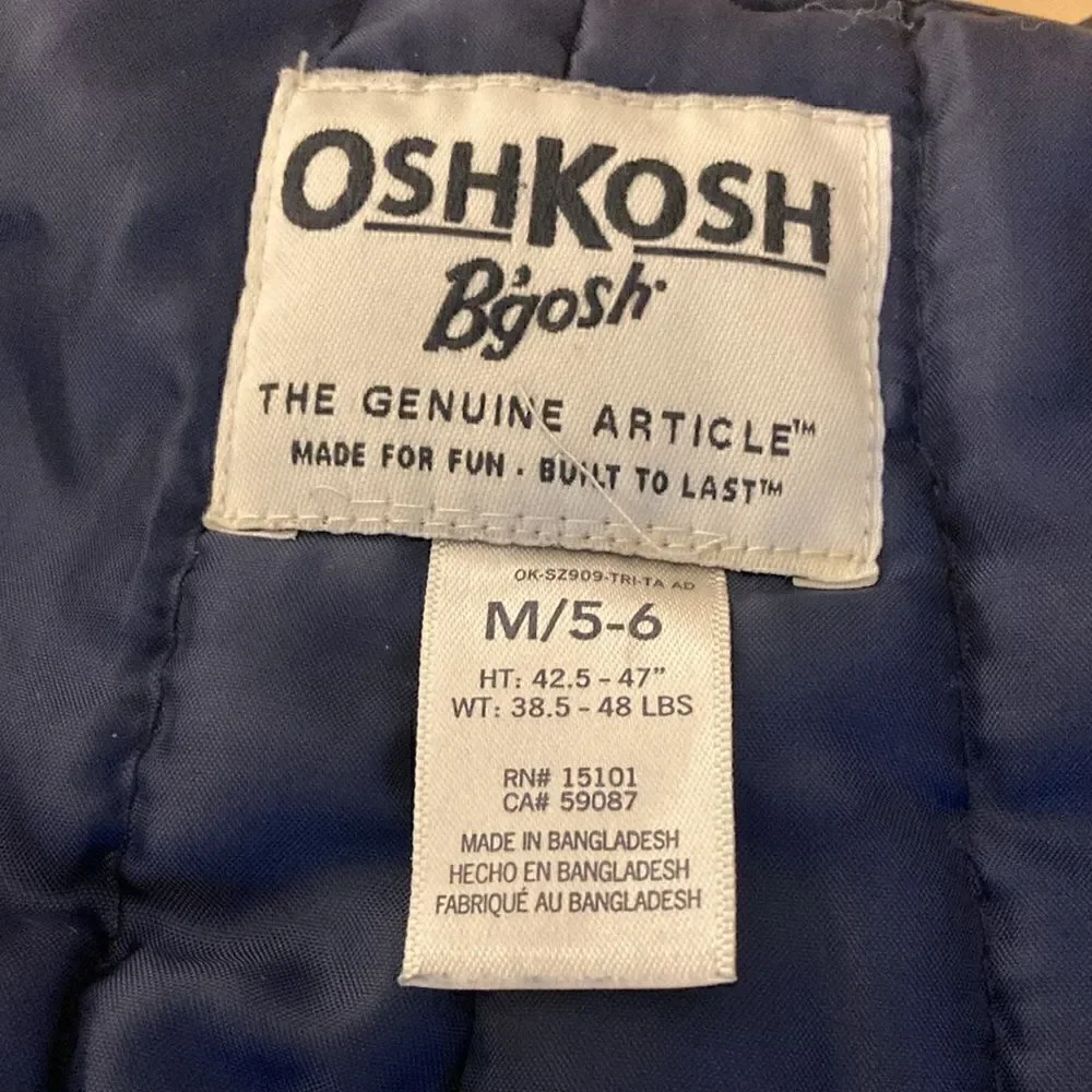 Oshkosh B’Gosh Bib Snow Pants in Navy Blue. Size M (5-6 yr).
